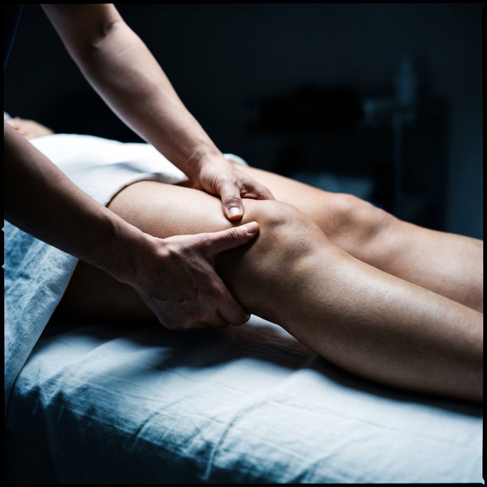 Joint mobilisation of a patient's knee